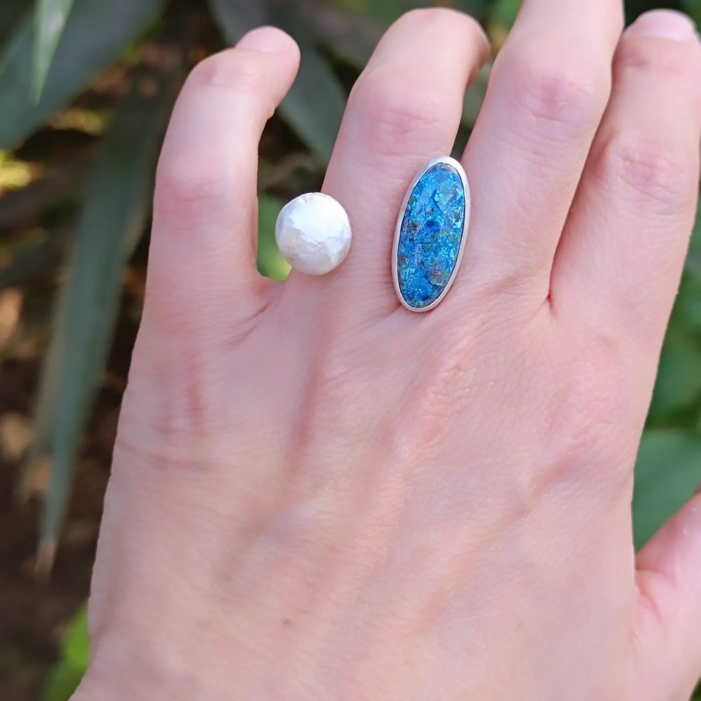 Anillo tú y yo turquesa