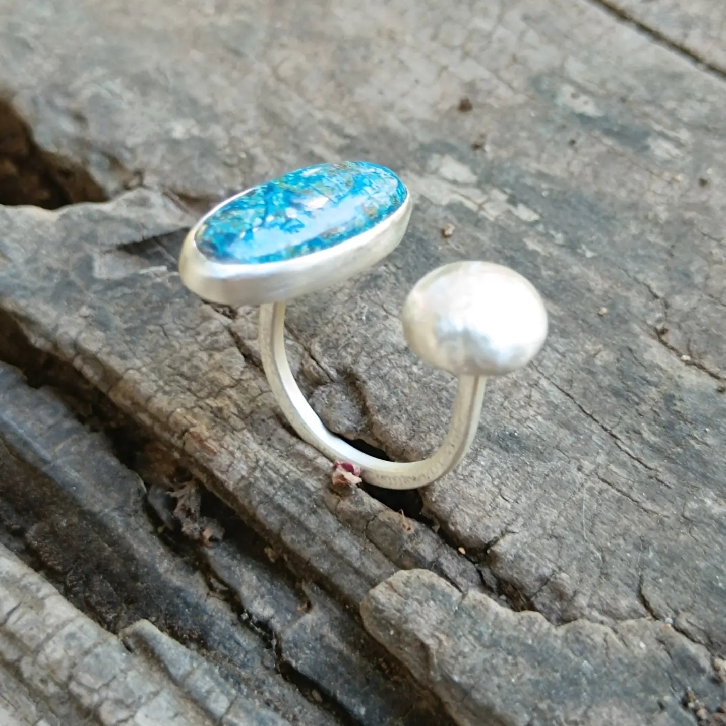 Anillo tú y yo turquesa