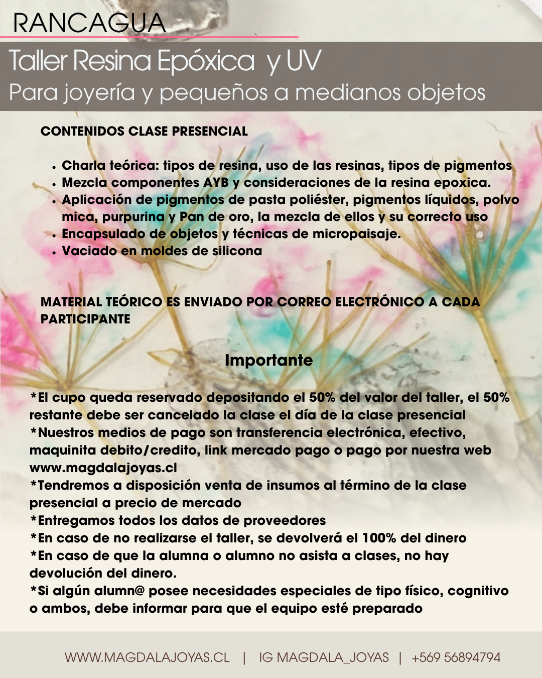 Taller Resina Epoxica y UV para encapsulado y micropaisaje