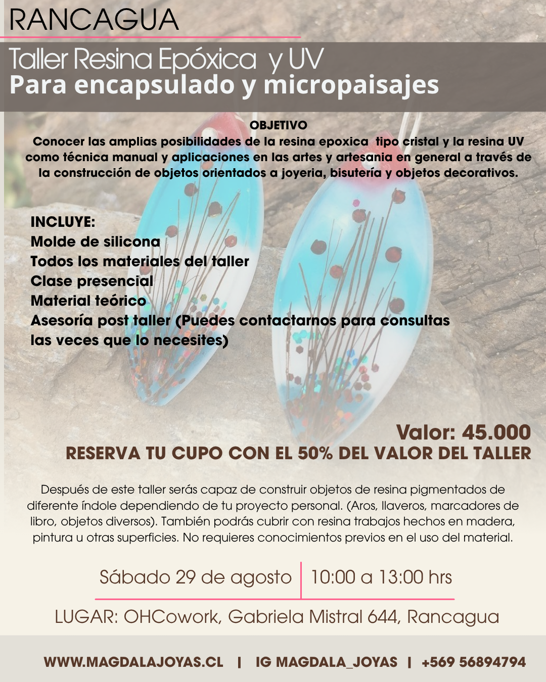 Taller Resina Epoxica y UV para encapsulado y micropaisaje