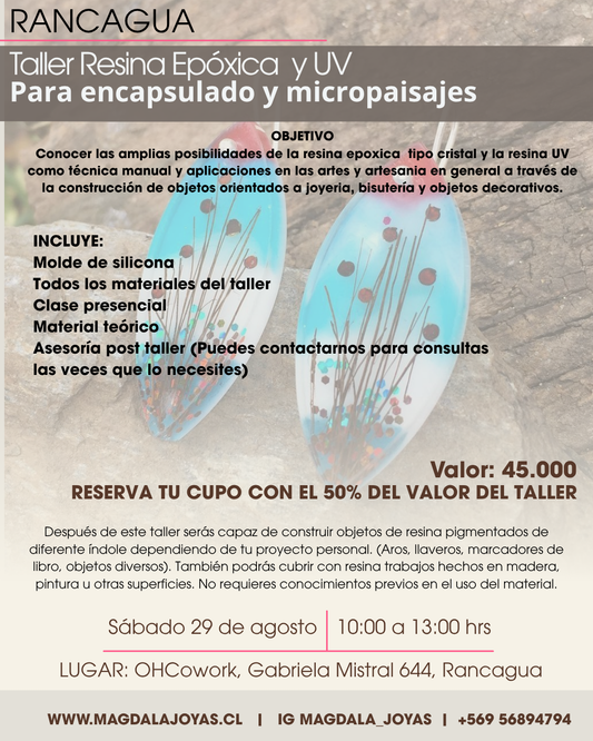 Taller Resina Epoxica y UV para encapsulado y micropaisaje