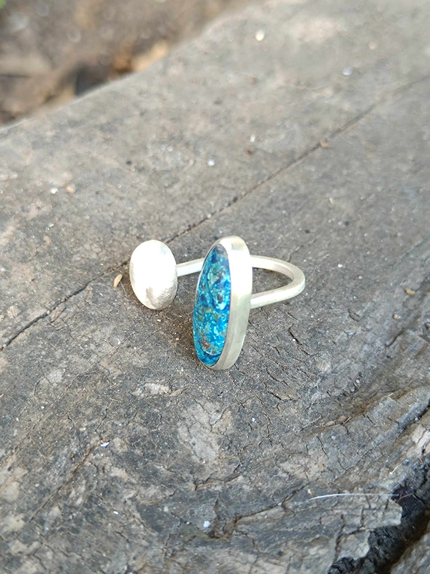 Anillo tú y yo turquesa