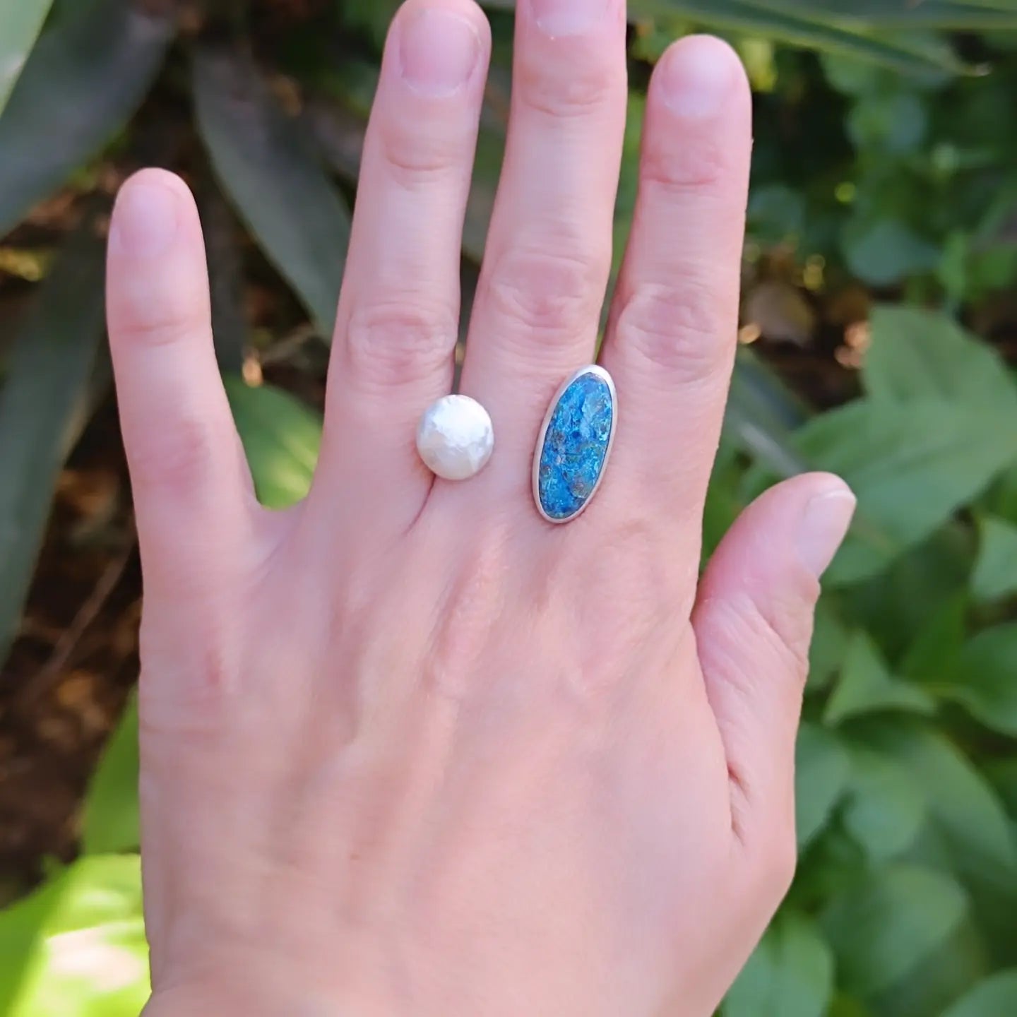 Anillo tú y yo turquesa